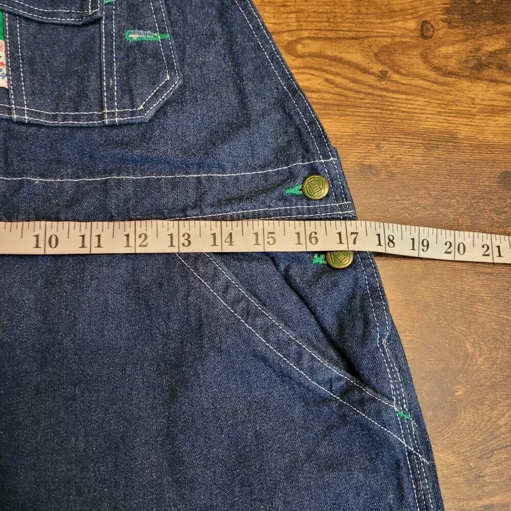 Lady Liberty Denim Bib Overalls 14 R Medium Dark Wash Cotton Country Western - Picture 6 of 10